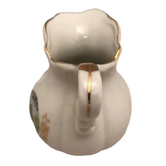 Six Flags Over Georgia Miniature Pitcher & Plate 1970s Crystal Pistol & Carousel - Picture 5 of 8